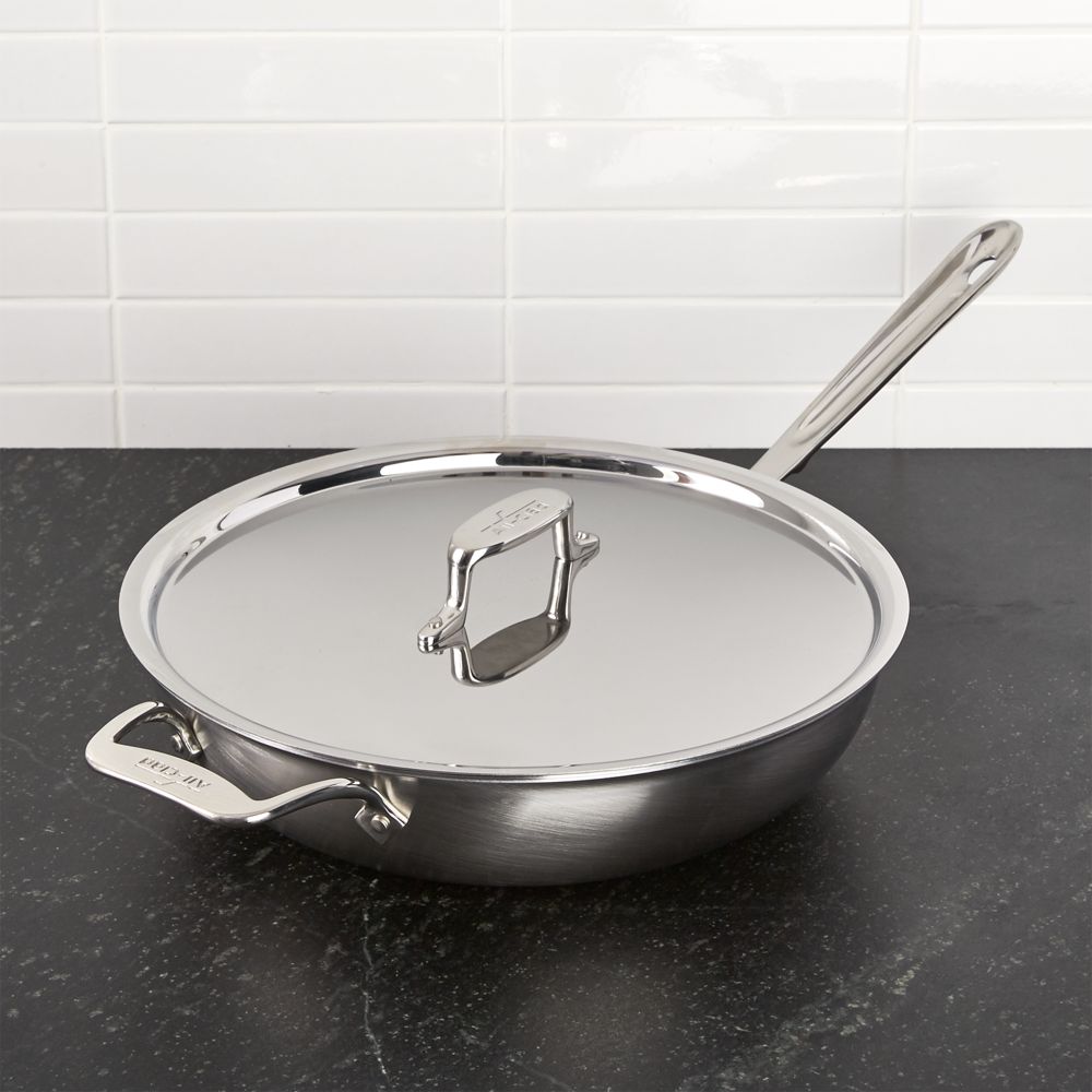 All-Clad d5 Brushed Stainless Steel 4-Qt. Weeknight Pan with Lid