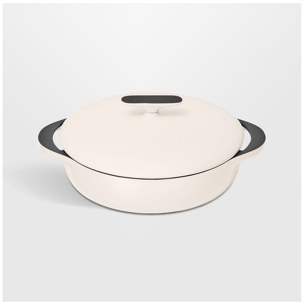 Caraway Cream 3.5-Qt. Enameled Cast Iron Braiser with Domed Lid