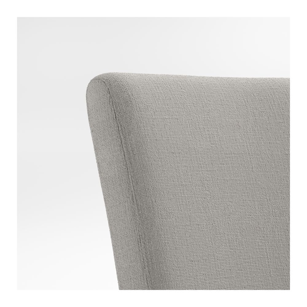 Alternative view of Lowe Pewter Grey Upholstered Dining Chair with Ebony Wood Legs