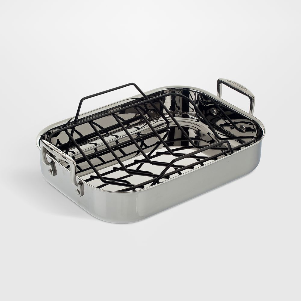 Le Creuset 18" x 14" Stainless Steel Roasting Pan with Rack