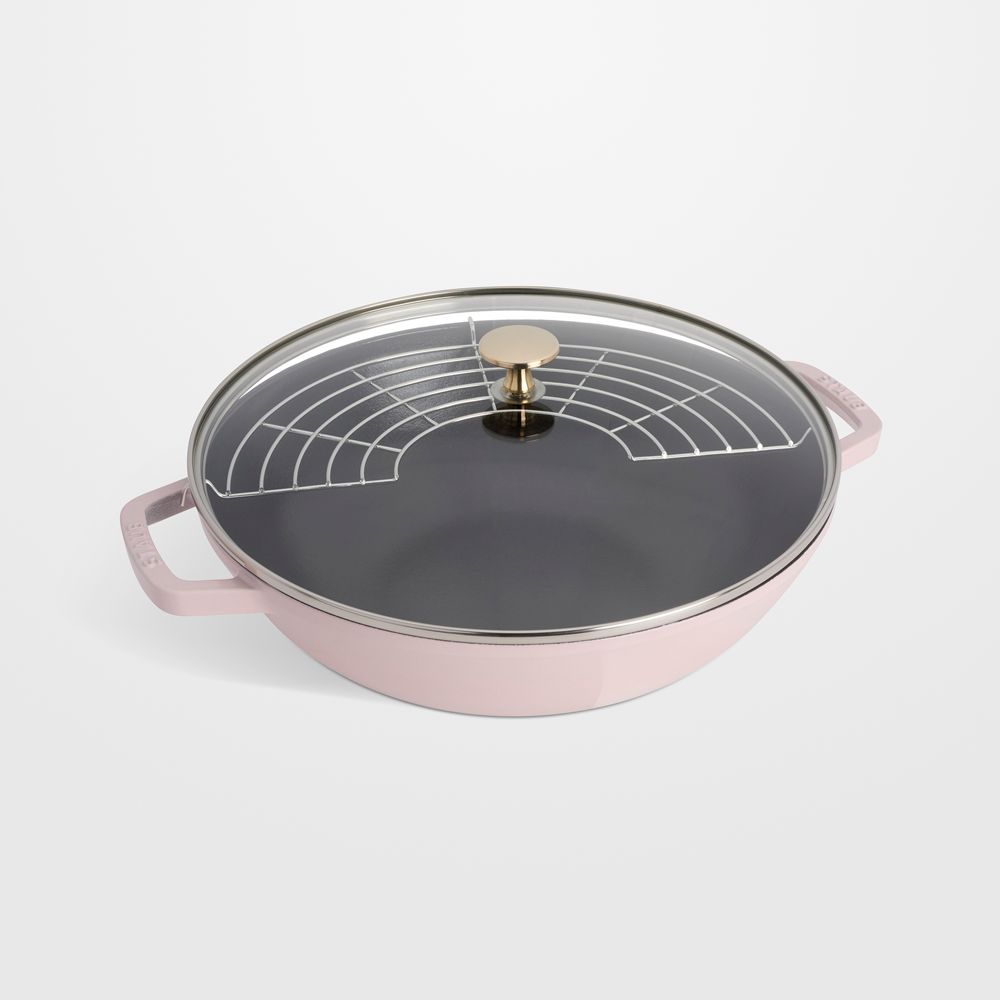 Staub Peony Pink Cast Iron 4.5-Qt. Perfect Pan