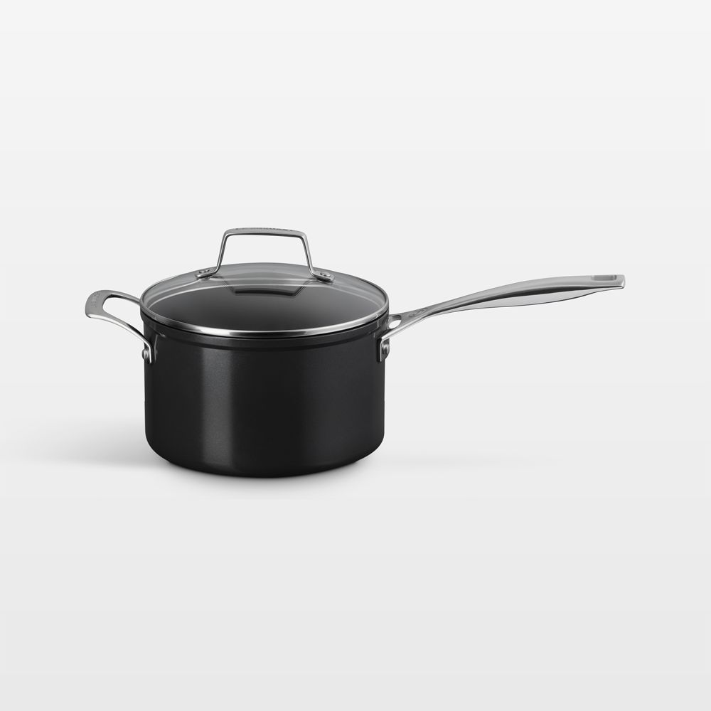 Le Creuset Essential Ceramic Nonstick 4-Qt. Saucepan with Glass Lid
