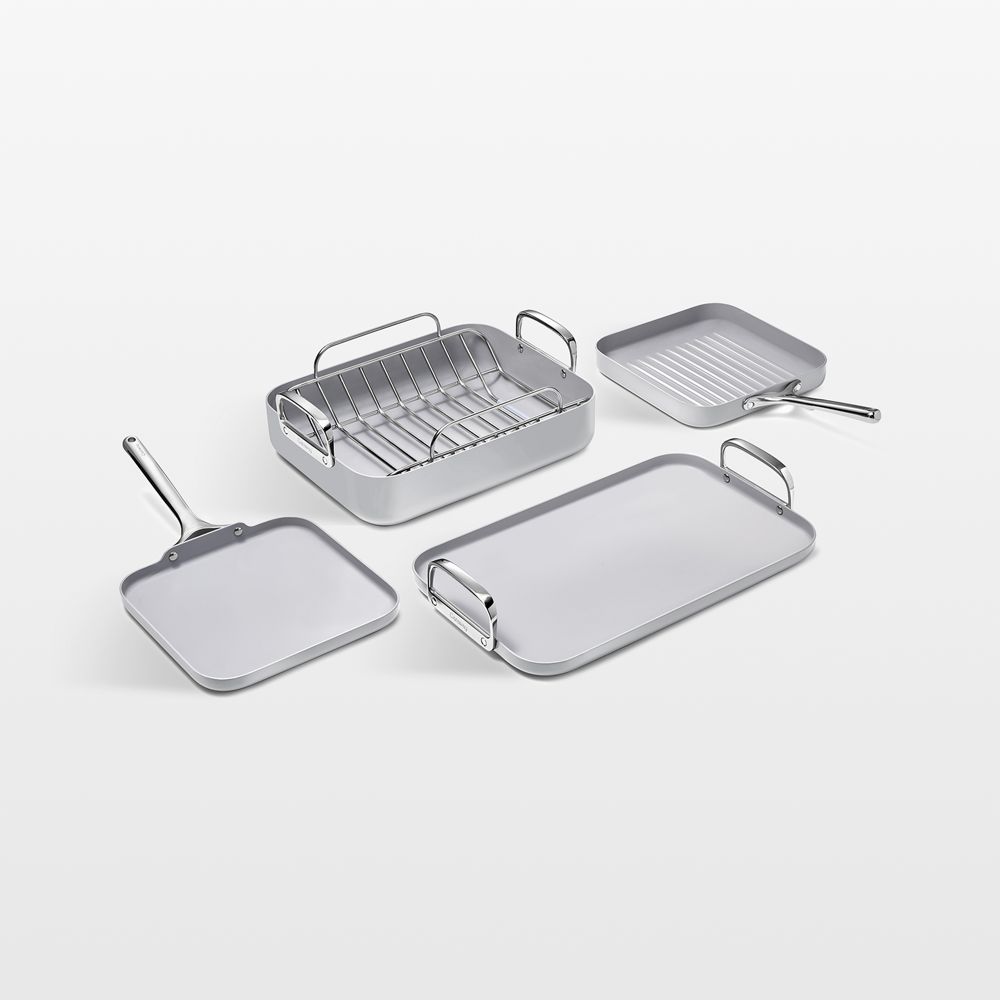 Caraway Grey Ceramic Nonstick 7-Piece Cookware Set