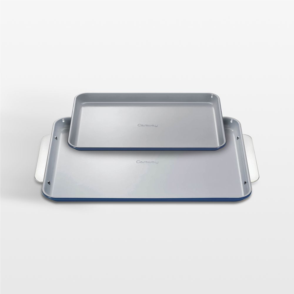 Caraway Navy Ceramic Nonstick 2-Piece Baking Sheet Duo