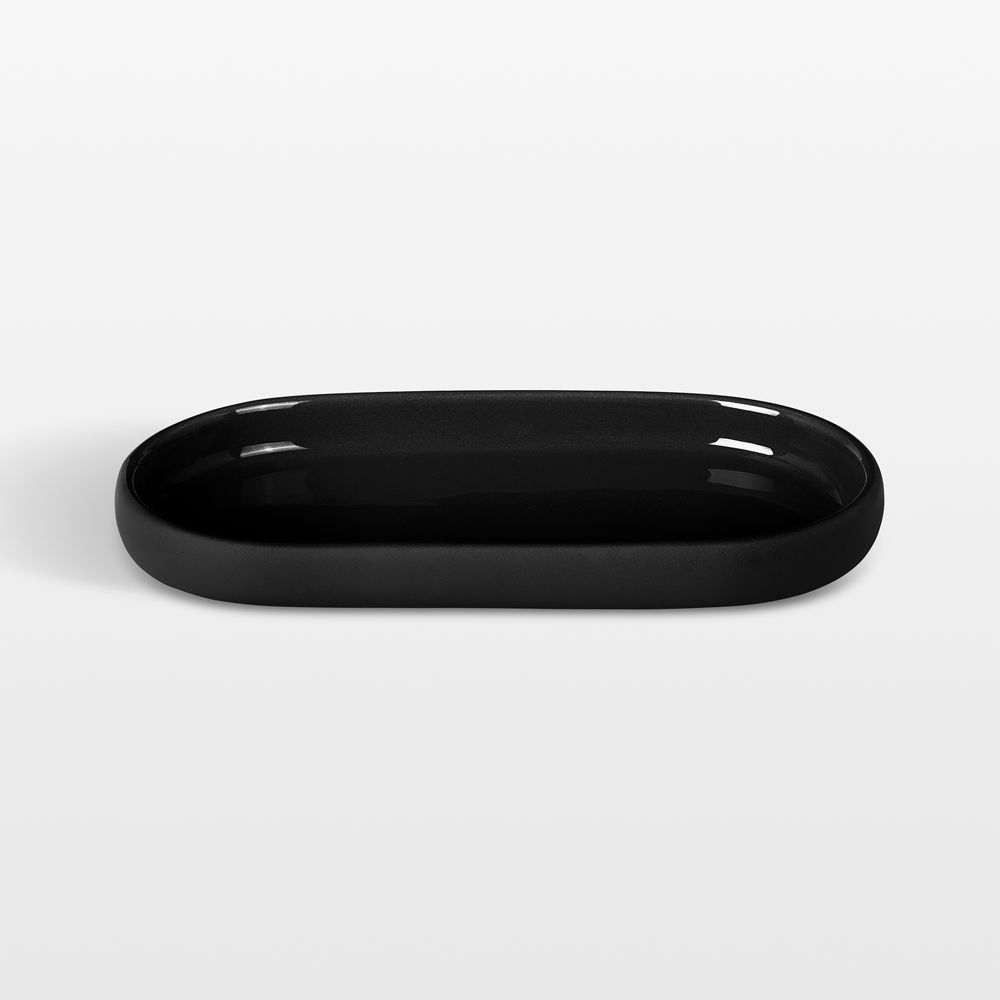 Blomus SONO Ceramic Black Oval Bathroom Tray