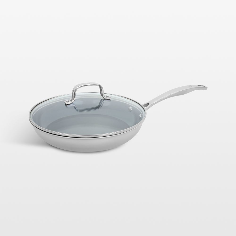 HENCKELS Clad H3 Stainless Steel 10" Ceramic Nonstick Fry Pan with Lid