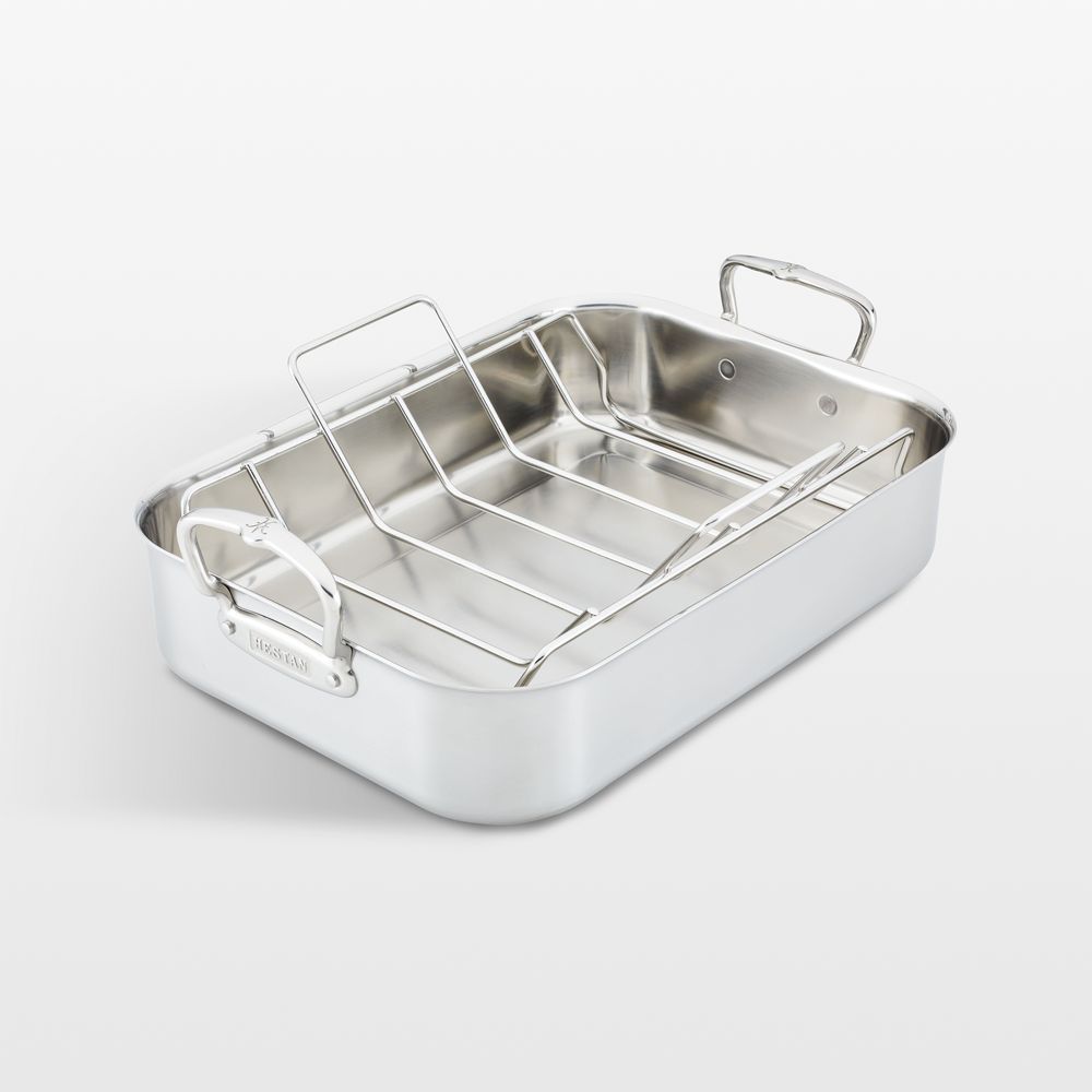 Hestan Provisions Small 14.5" Stainless Steel Roasting Pan with Rack