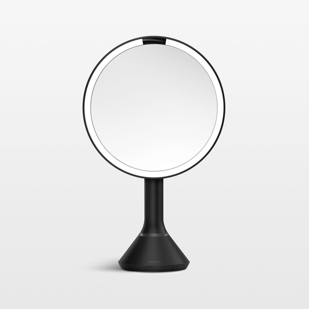 Simplehuman 8" Sensor Mirror, 5x Magnification & Adjustable Brightness, Matte Black Steel