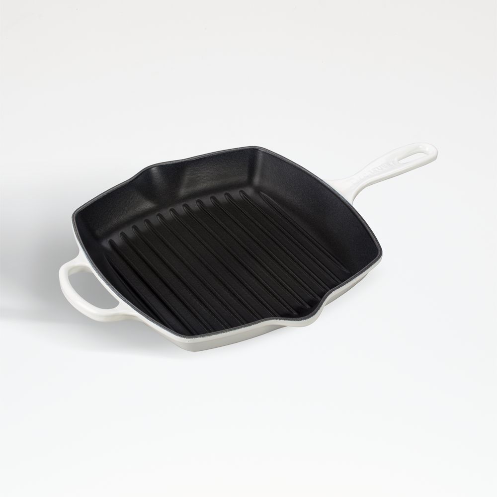 Le Creuset Signature 10.25" White Square Skillet Grill