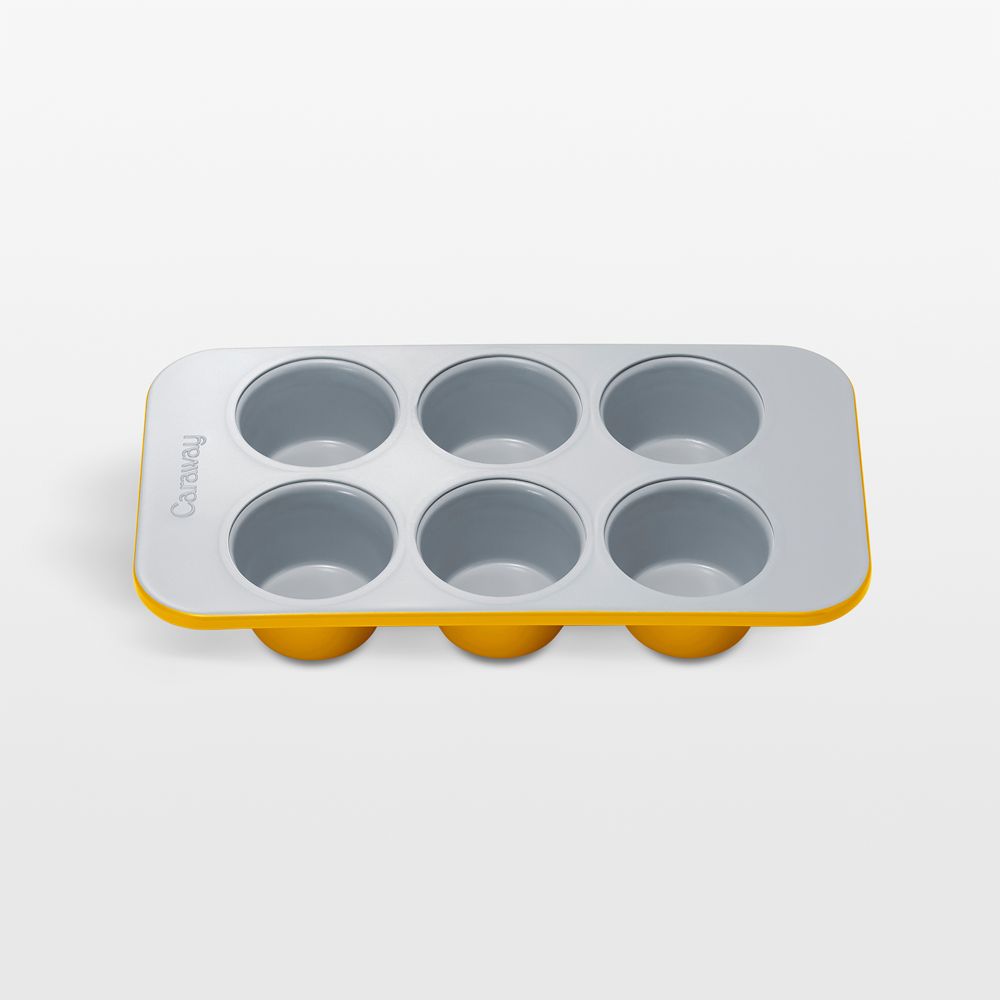Caraway Marigold Ceramic Nonstick 6-Cup Muffin Pan