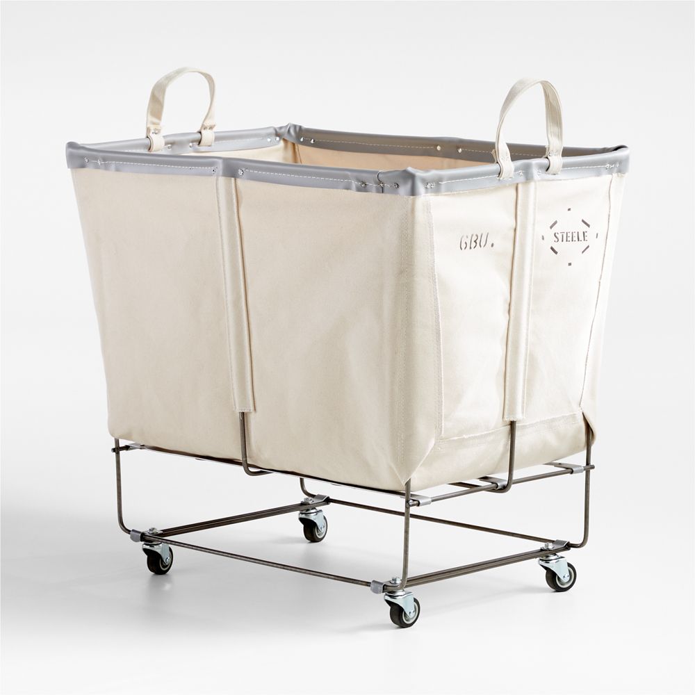 Steele 6-Bushel Canvas Elevated Rolling Laundry Hamper