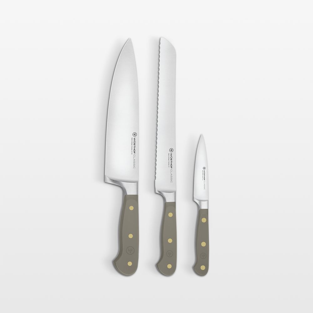 Wusthof Classic Color Velvet Oyster Grey 3-Piece Knife Set