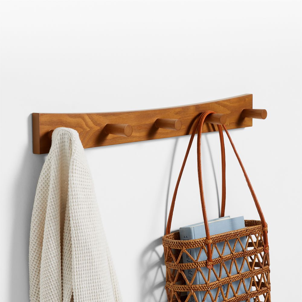 Hampshire Natural Brown Wood Kids Wall Hooks