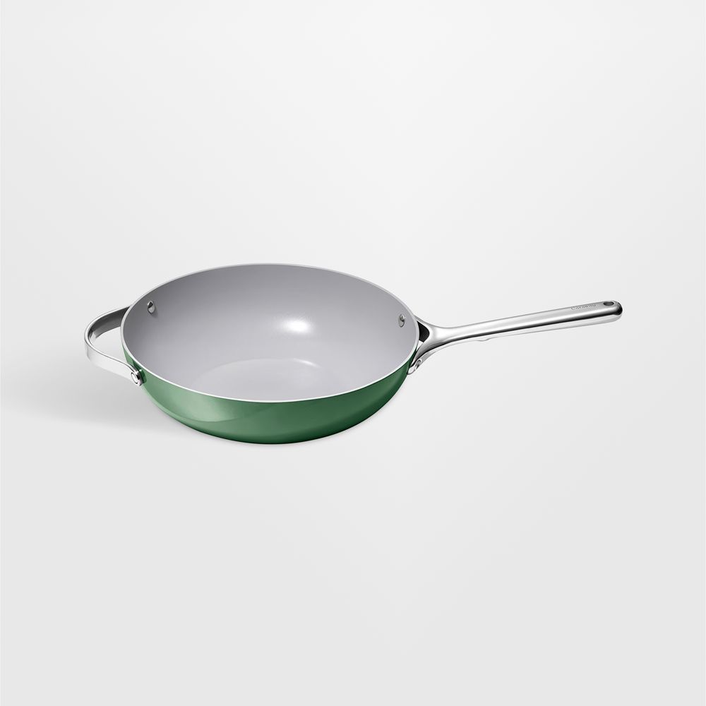 Caraway Cookware Plus Sage Ceramic Nonstick 12" Stir Fry Pan