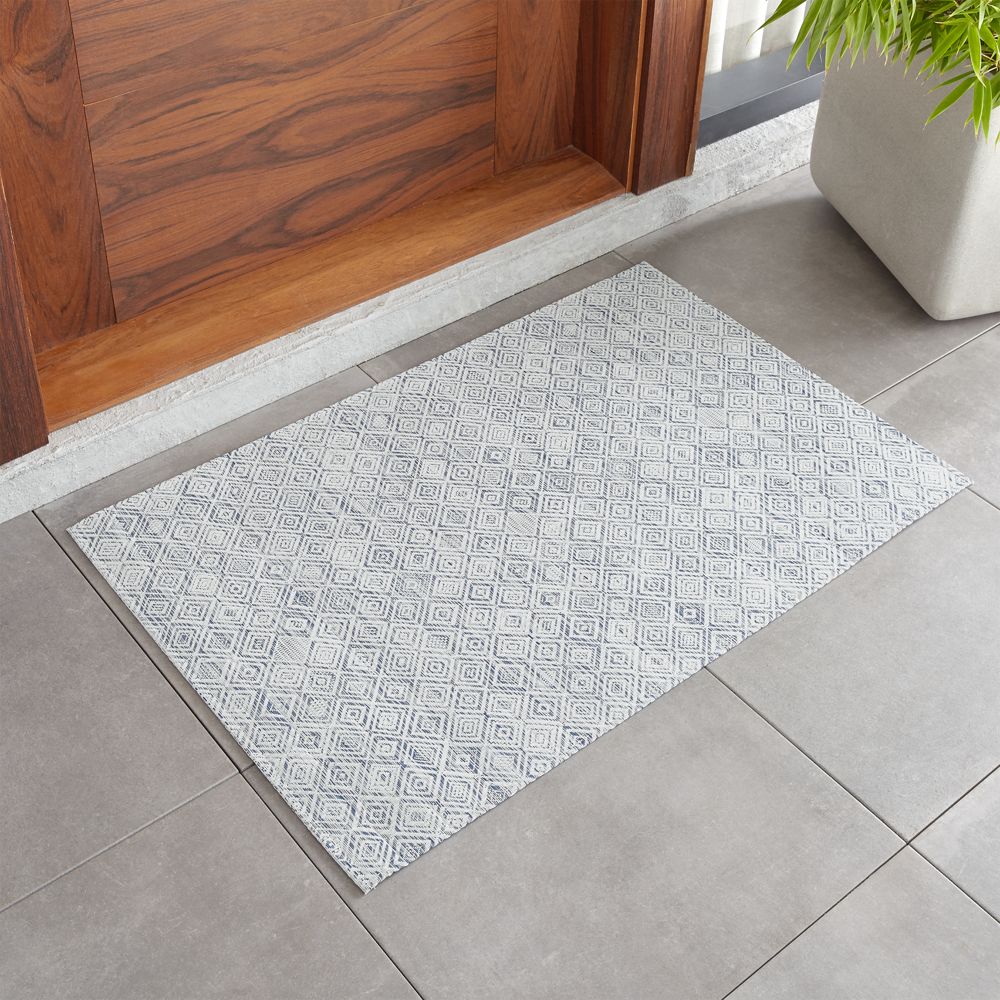 Chilewich Mosaic Blue Woven Floormat 23"x36"