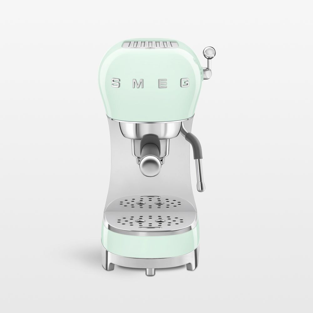 SMEG Pastel Green Retro Manual Espresso Machine with Steam Wand