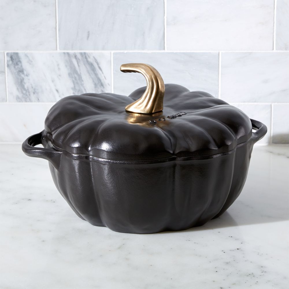 Staub 3.5-qt Black Cast Iron Pumpkin Cocotte