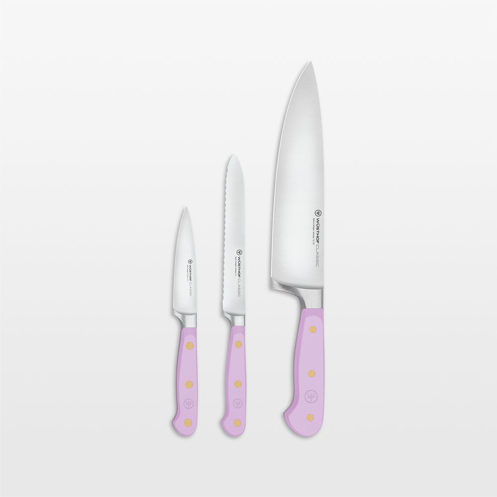 Wusthof Classic Purple Yam 3-Piece Chef's, Utility, Paring Knife Set