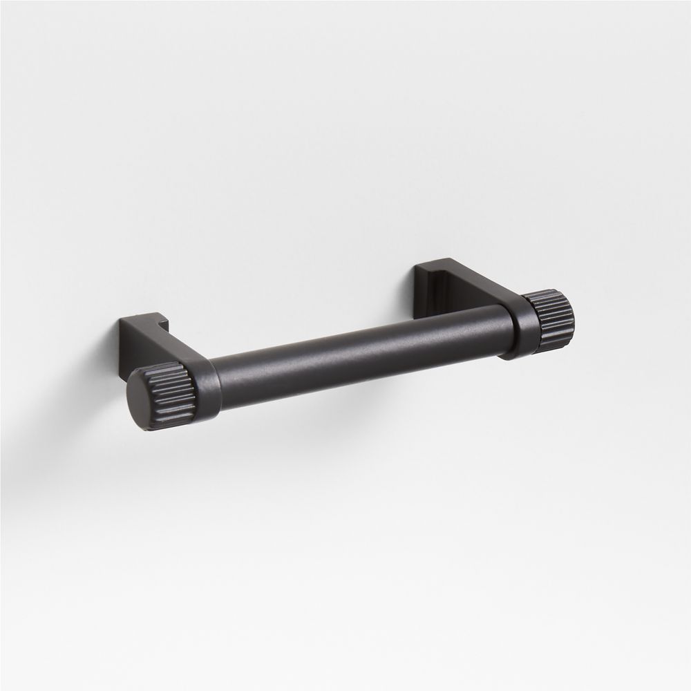 Modern Fluted Matte Black Cabinet Drawer Bar Pulls