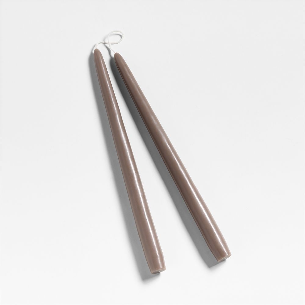 Mink Beige 12" Dipped Taper Candles, Set of 2