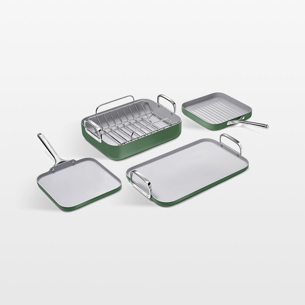 Caraway Sage Ceramic Nonstick 7-Piece Cookware Set