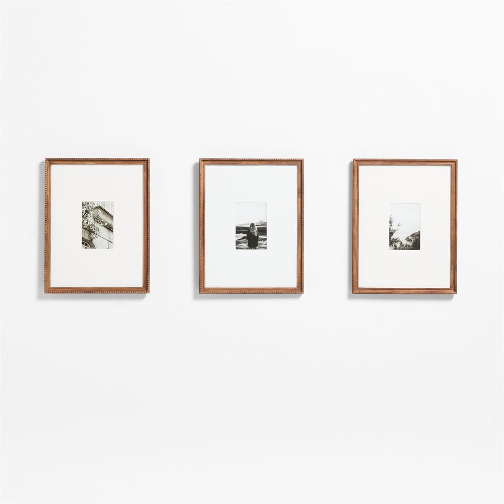 Halifax Acacia Wood 4x6 Picture Frame with Interchangeable Mats- Set of 3