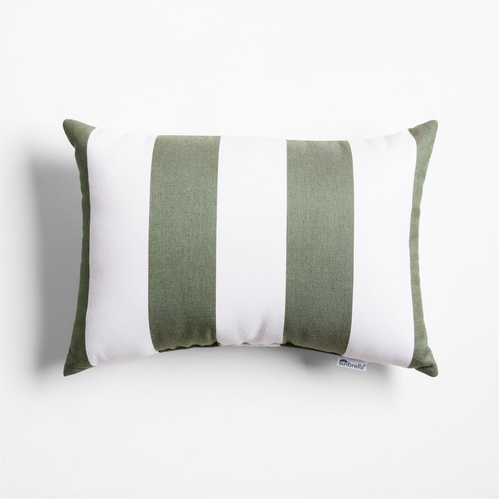 Sunbrella 20"x13" Cabana Fern Green Stripe Outdoor Throw Pillow