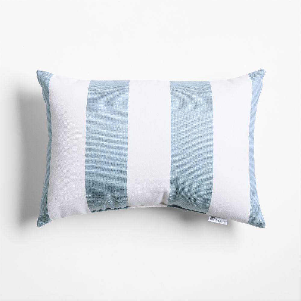 Sunbrella 20"x13" Cabana Bunbury Blue Stripe Outdoor Throw Pillow