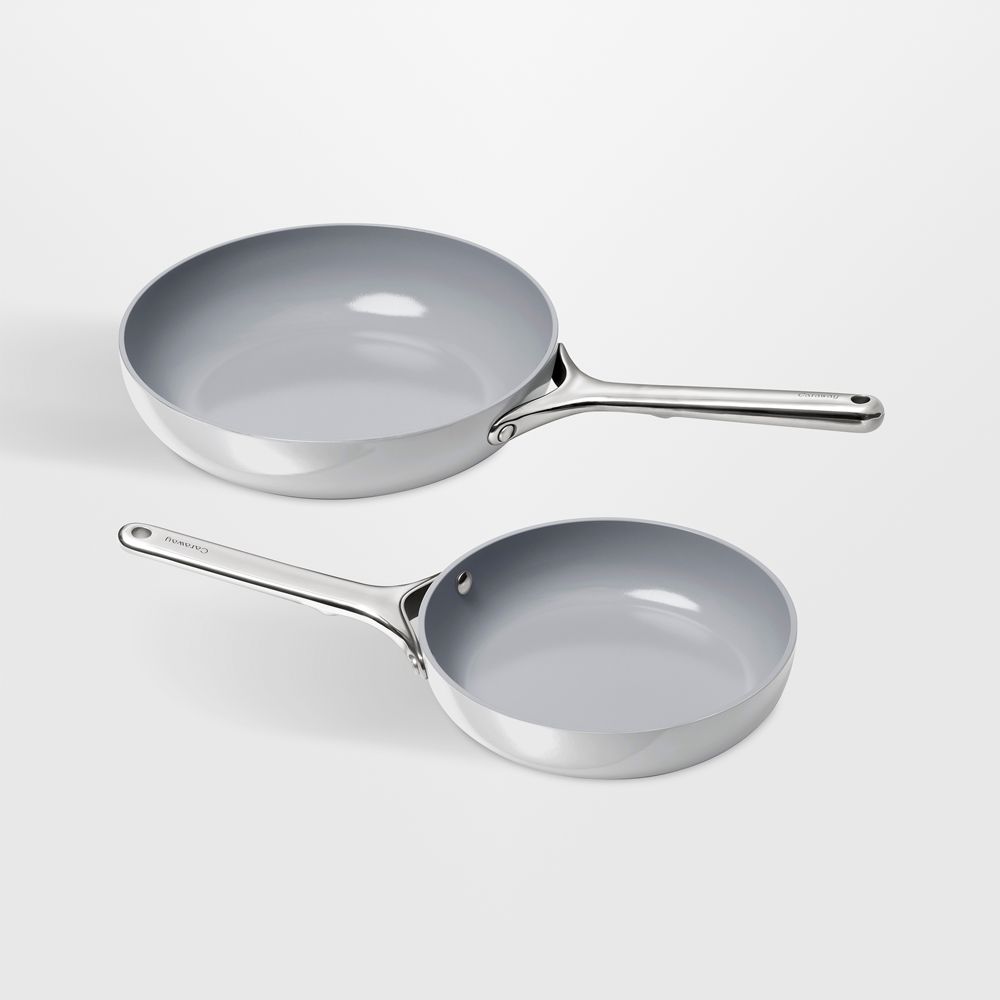 Caraway Grey Ceramic Nonstick 8" and 10.5" Fry Pan Duo