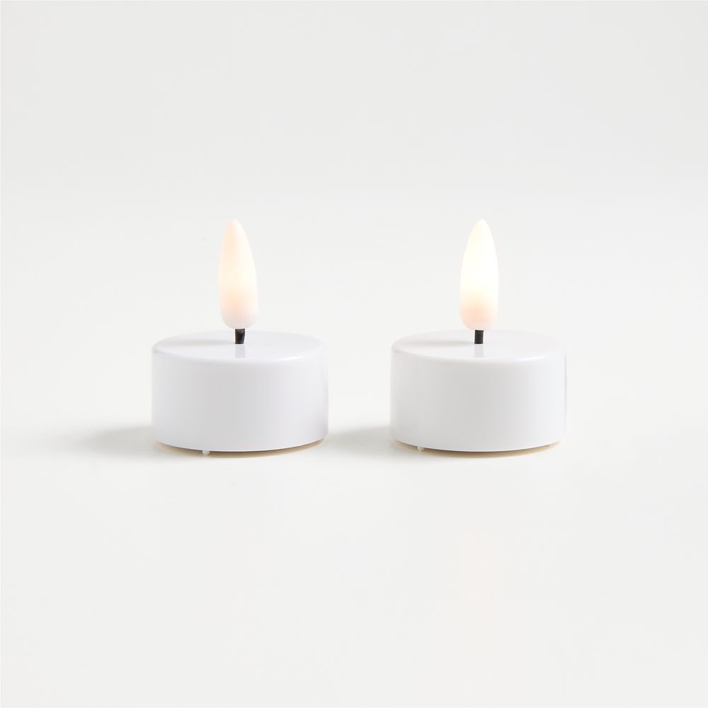 White Flameless Tealights, Set of 2