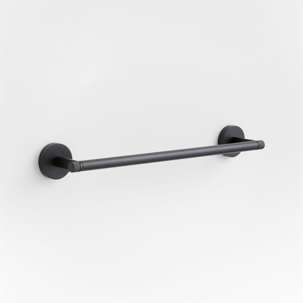 Modern Fluted Matte Black Bath Towel Bars