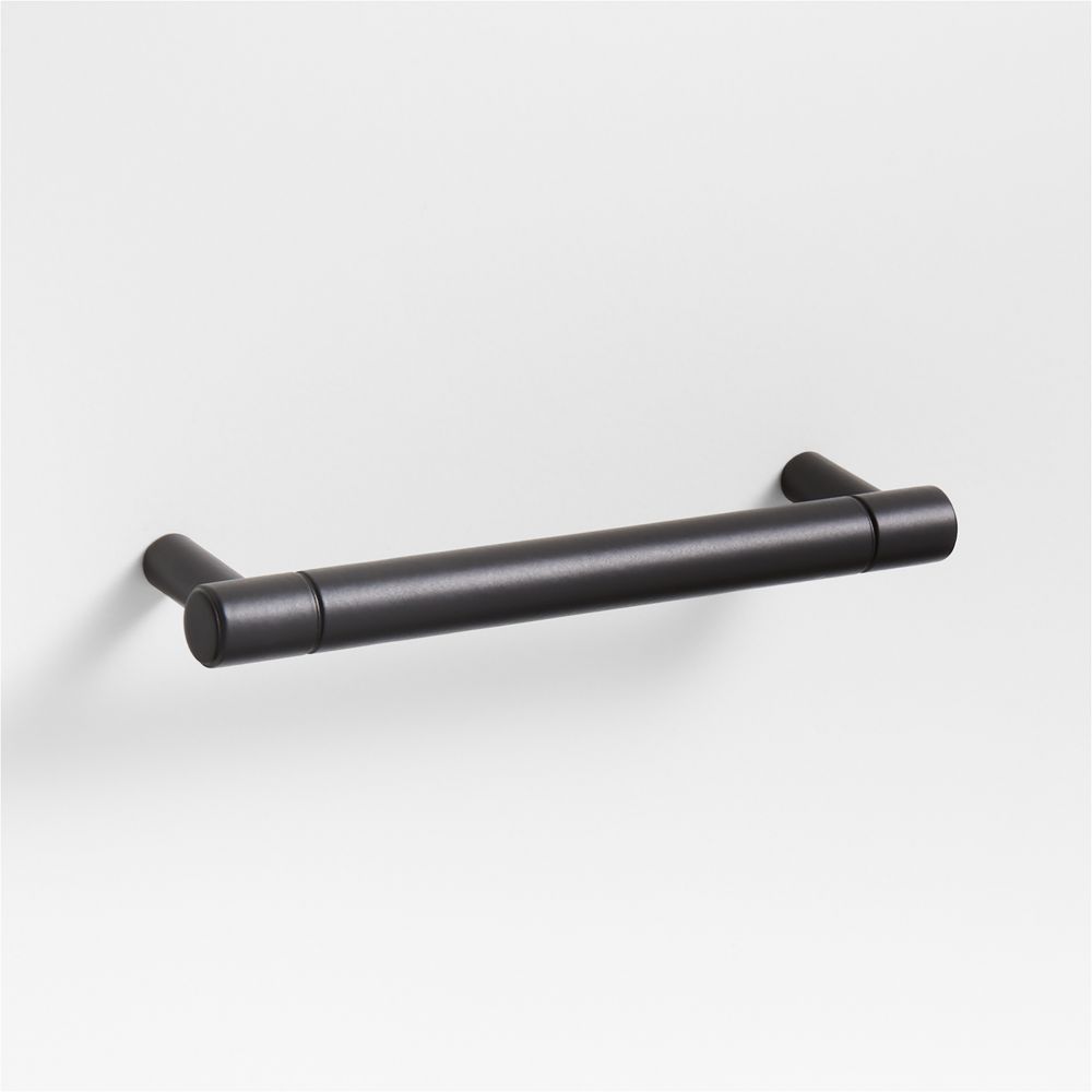 Modern Flat-End Matte Black Cabinet Drawer Bar Pulls