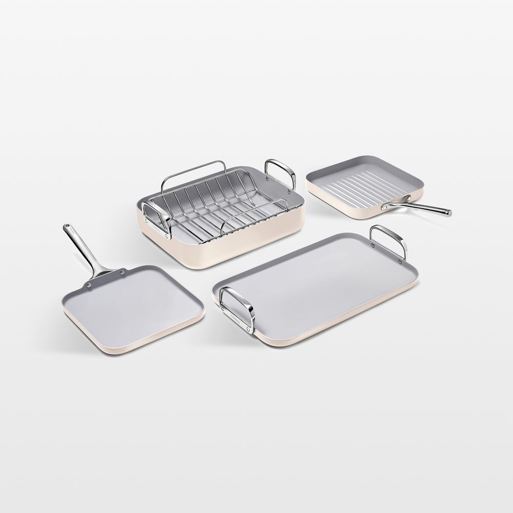 Caraway Cream Ceramic Nonstick 7-Piece Cookware Set