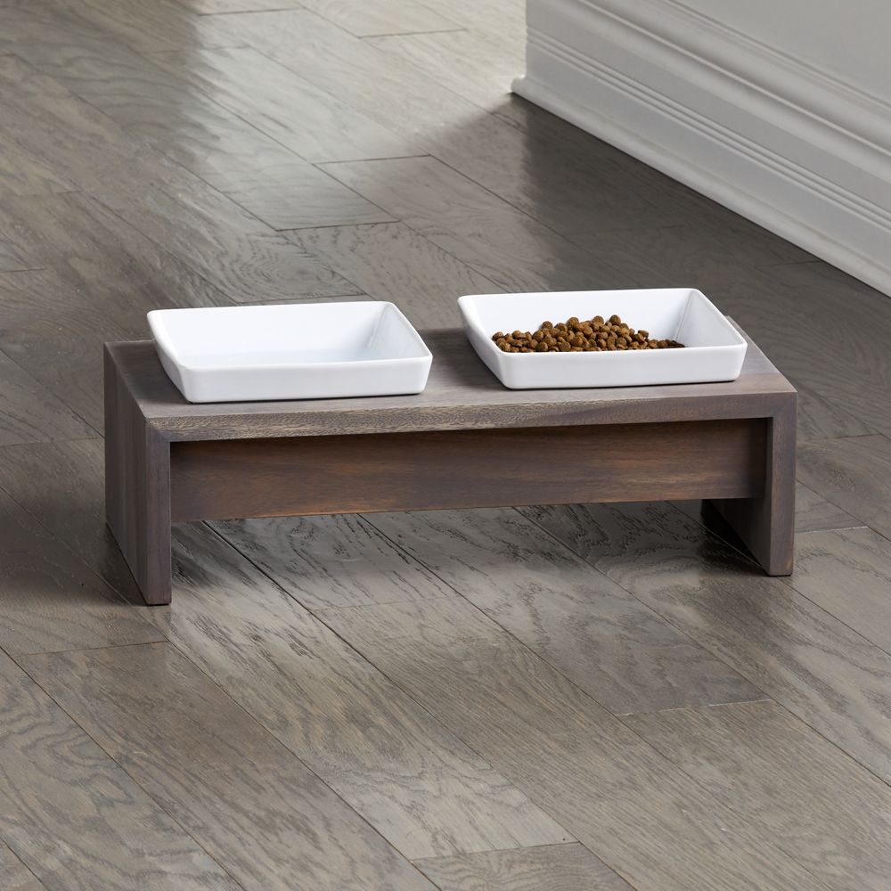 Fossil Medium Double-Bowl Feeder