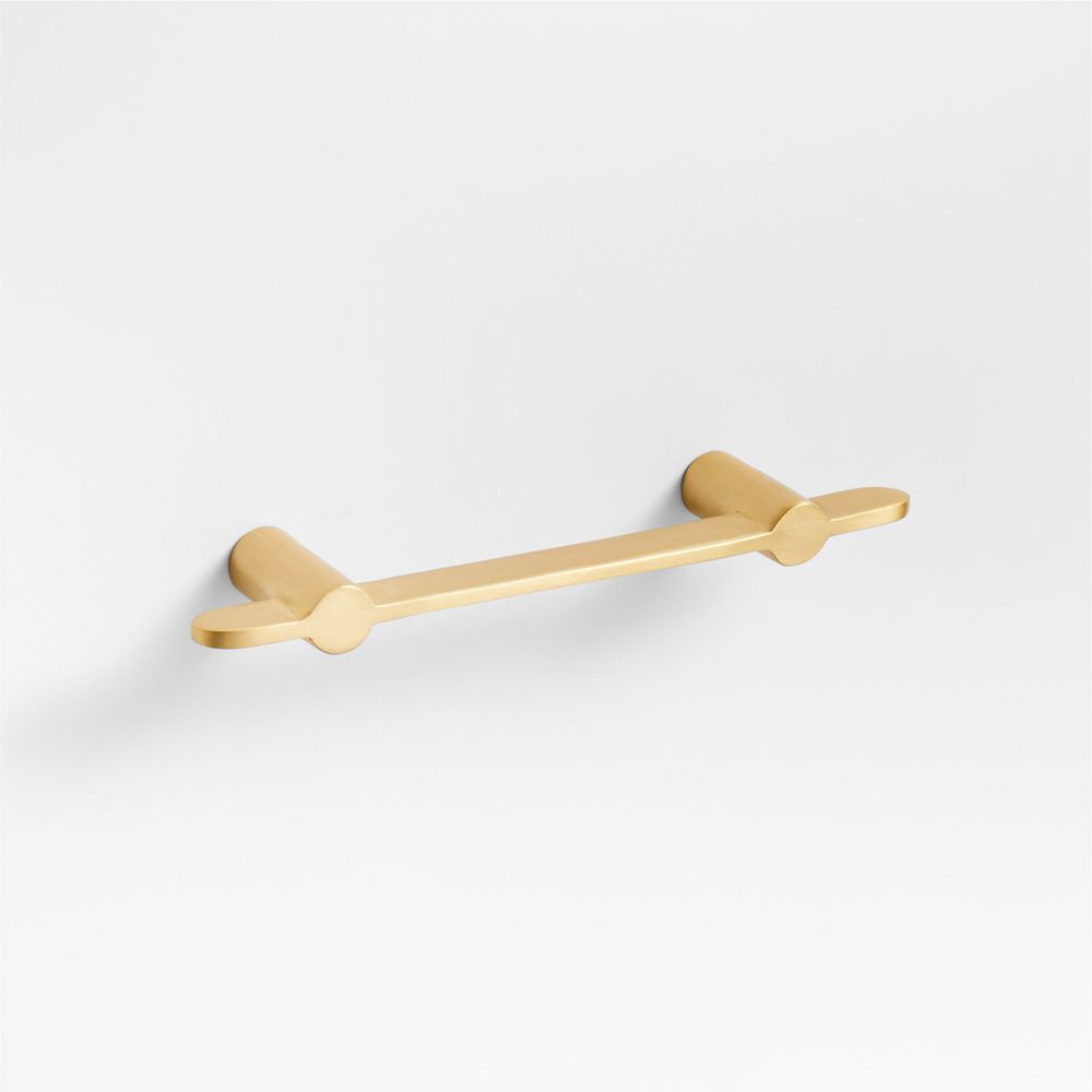 Flat Brushed Brass Cabinet Drawer Bar Pulls