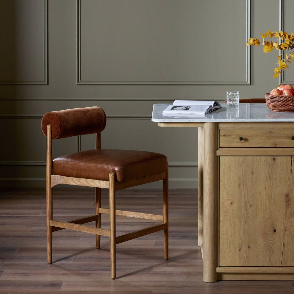 Alternative view of Arielle Sienna Tan Oak Counter Stool