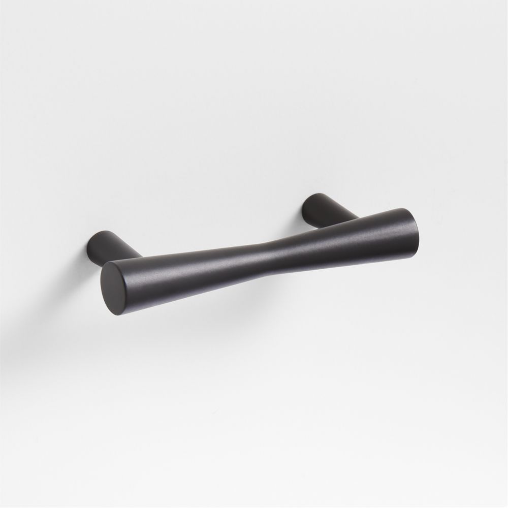 Tapered Matte Black Cabinet Drawer Bar Pulls
