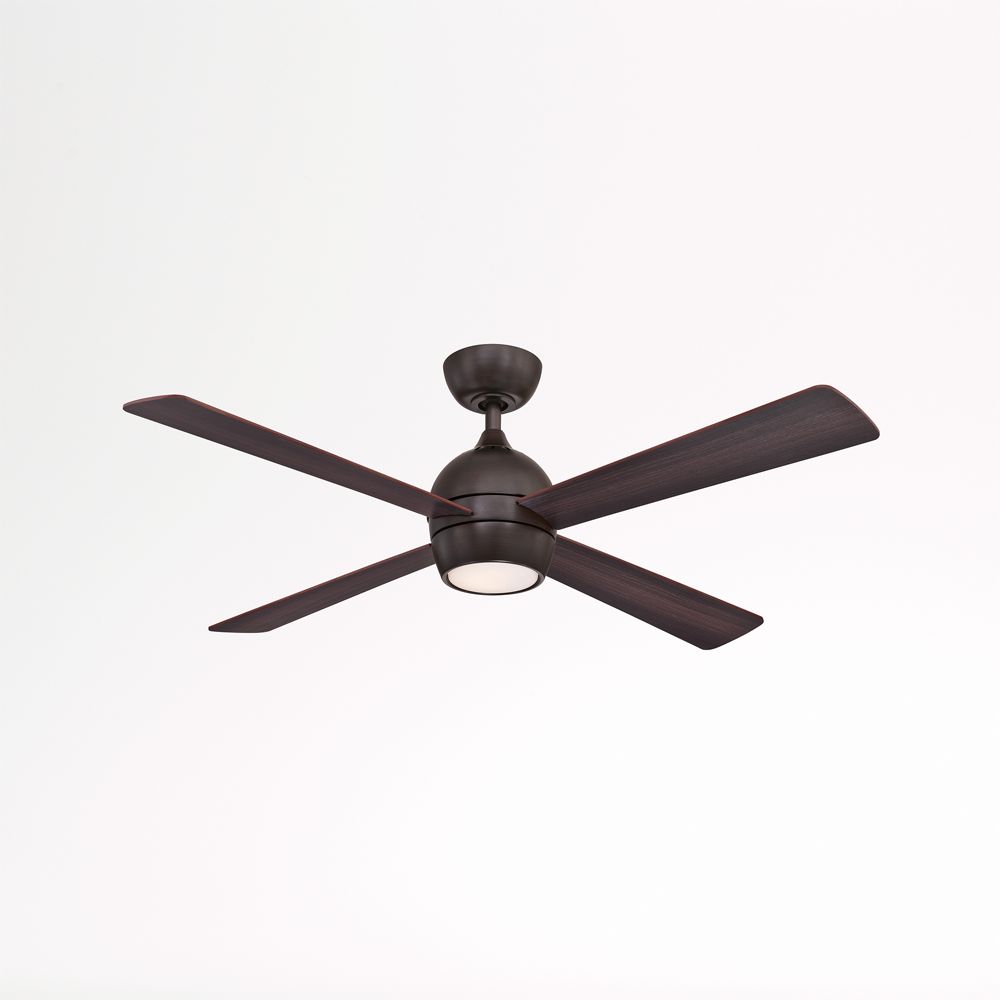 Fanimation Kwad 52" Dark Bronze Ceiling Fan with Reversible Blades & LED Light Kit