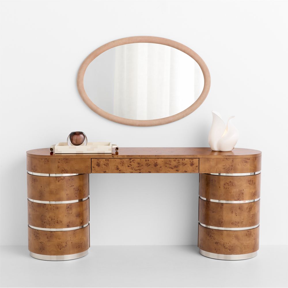Portal Suede Vanity Mirror by Laura Harrier and Tiffany Howell