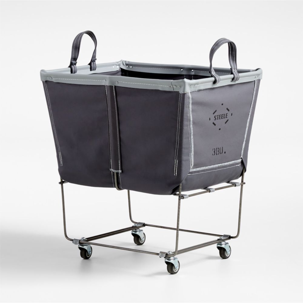 Steele 3-Bushel Briquette Elevated Rolling Laundry Hamper