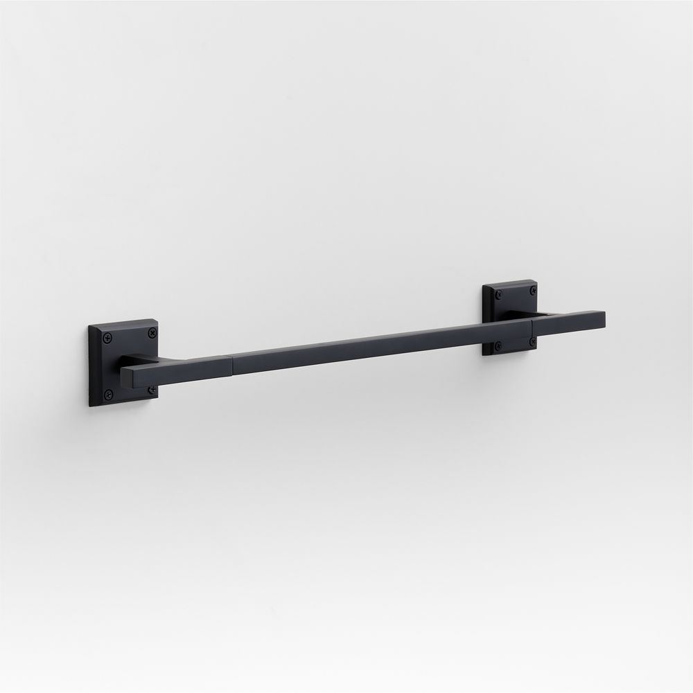 Square Edge Matte Black Bath Towel Bars
