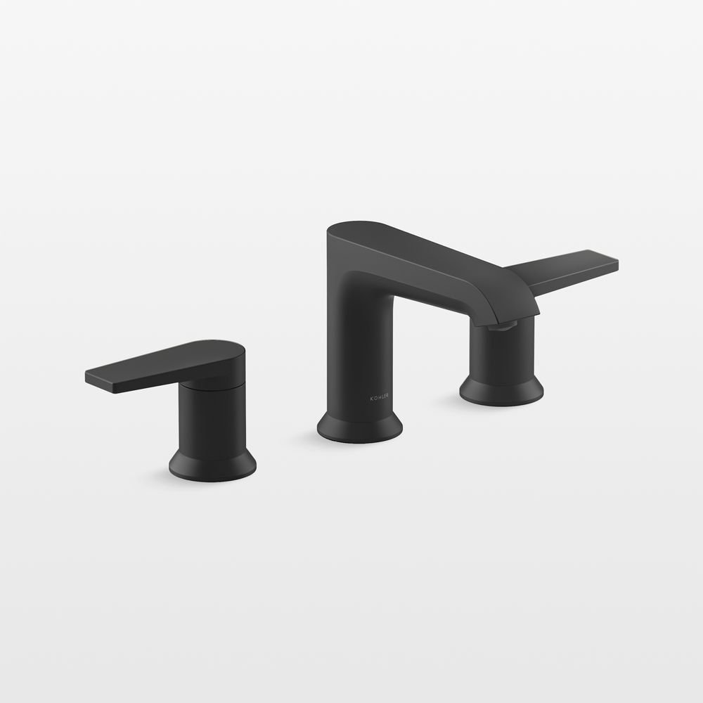 Kohler Hint Widespread Matte Black Bathroom Sink Faucet