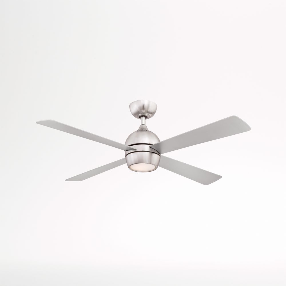 Fanimation Kwad 52" Brushed Nickel Ceiling Fan with LED light