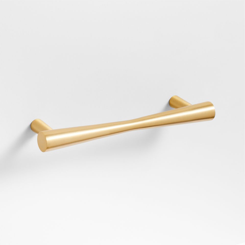 Tapered Brushed Brass Cabinet Drawer Bar Pulls
