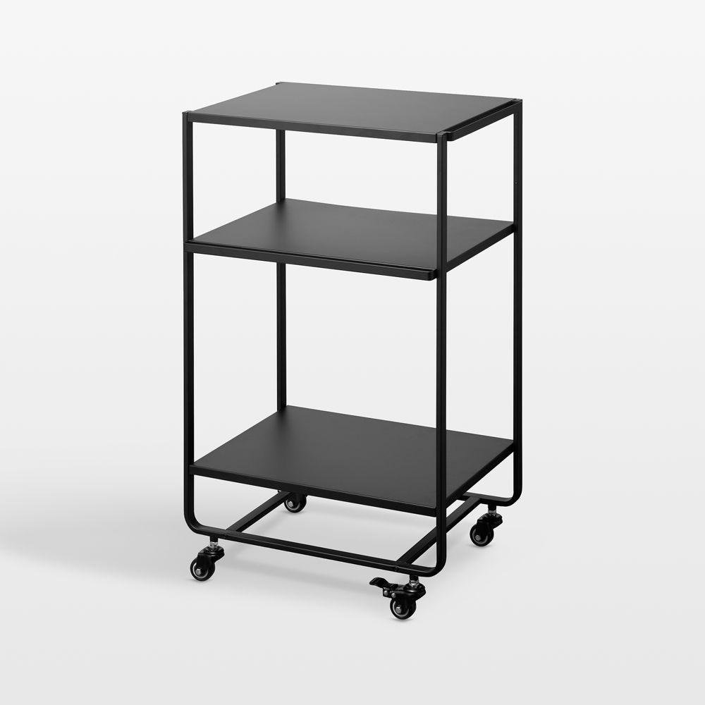 Yamazaki Black Steel Rolling Utility Cart