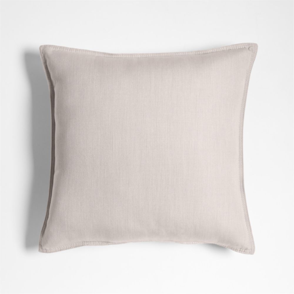Sunbrella Canvas 20"x20" Flax Taupe Outdoor Throw Pillow
