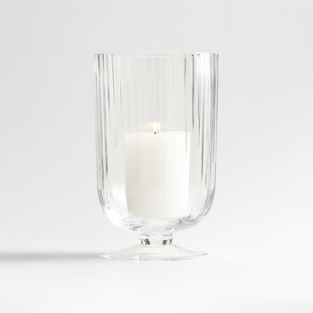 Venus Fluted Glass Hurricane Candle Holders