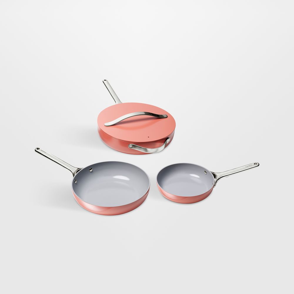 Caraway Perracotta Ceramic Nonstick 4-Piece Fry Pan Cookware Set