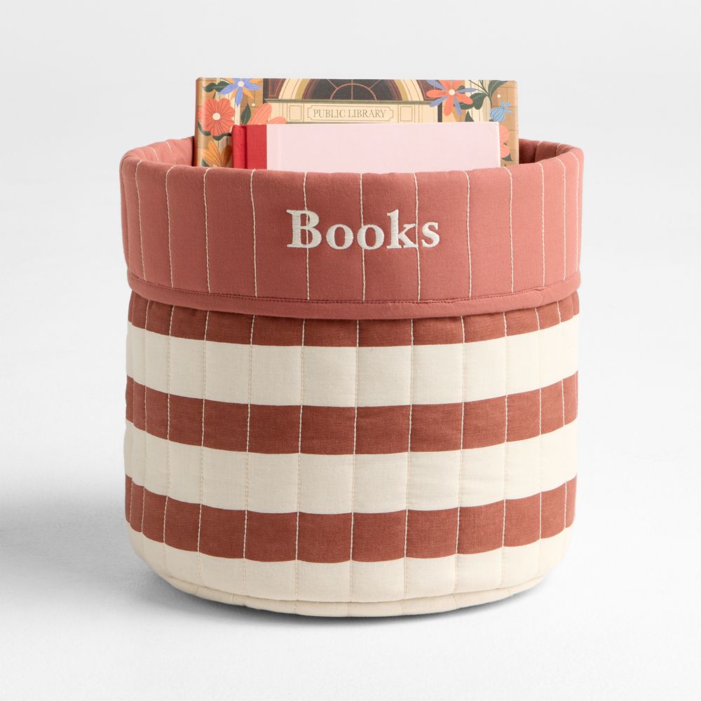 Colcha Rust Striped Quilt Bin by Sharland England