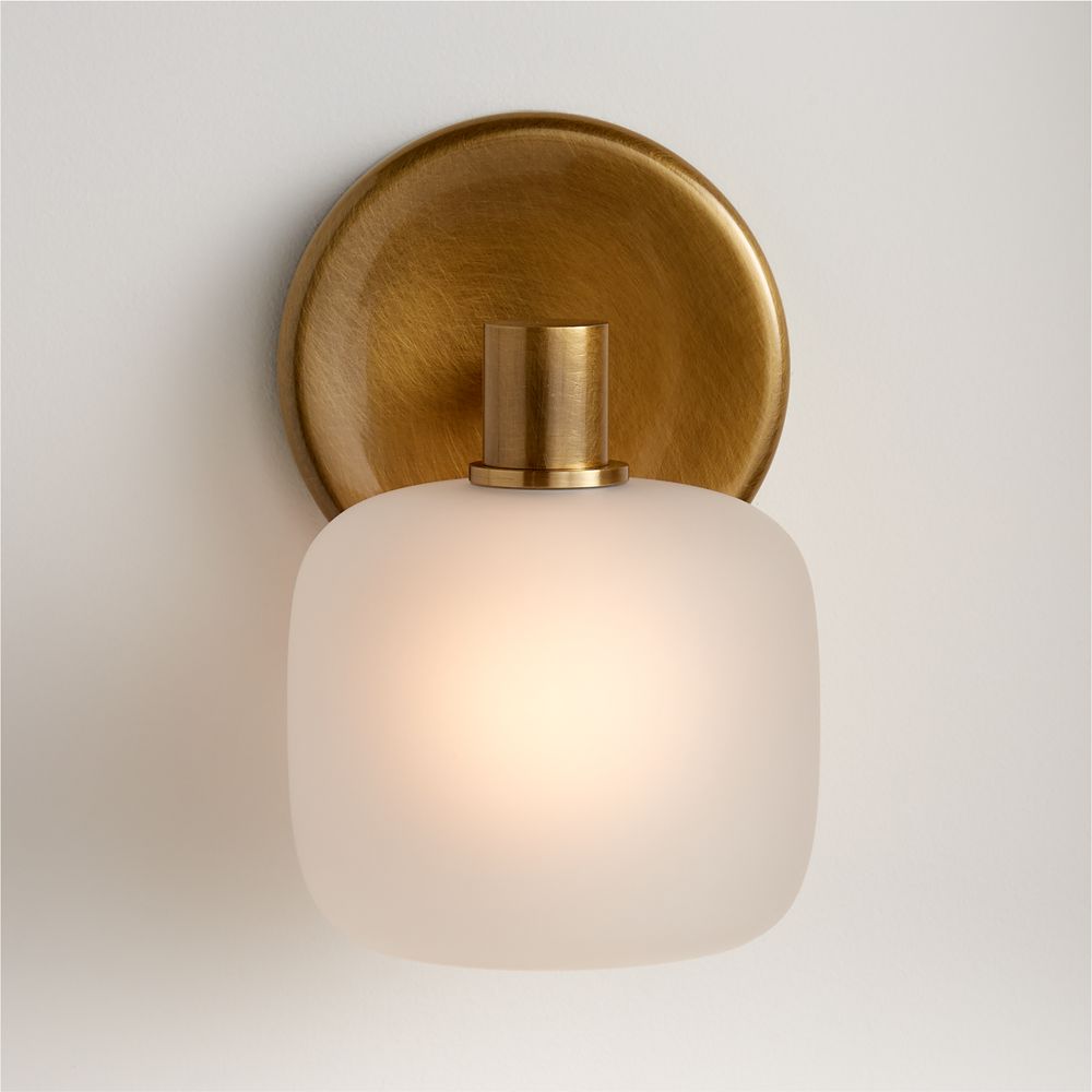 Colombe Burnished Brass and Glass Single Light Wall Sconce 5"